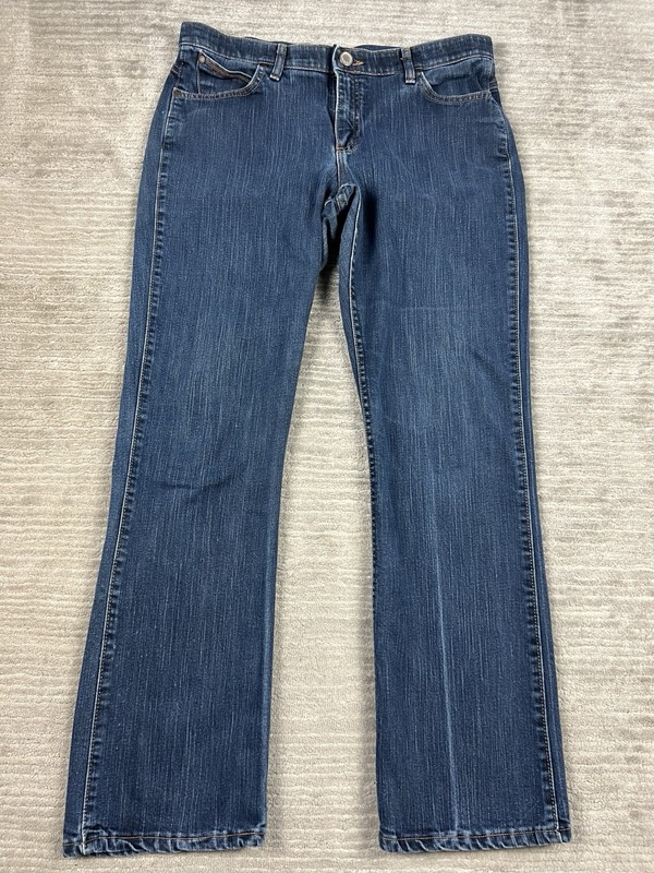Wrangler Q Baby Jeans Women 13/14×34 Blue Ultimate Riding No Gap Waistband