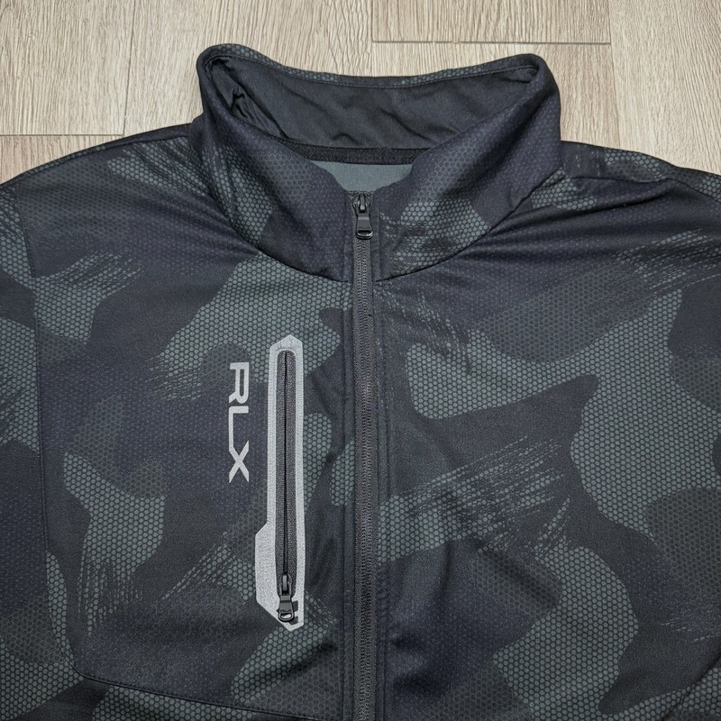 RLX Ralph Lauren Performance Jacket Mens Black Camo Golf Full Zip - 2XL ( XXL ) gallery