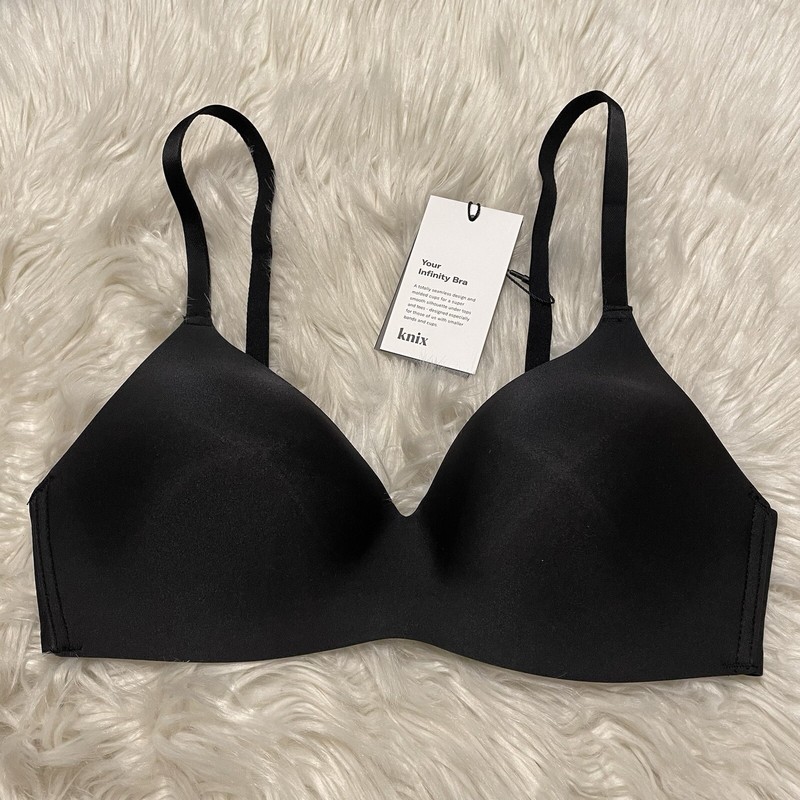 Knix Small+ Bra Black Infinity Wireless Back Closure S+ NEW