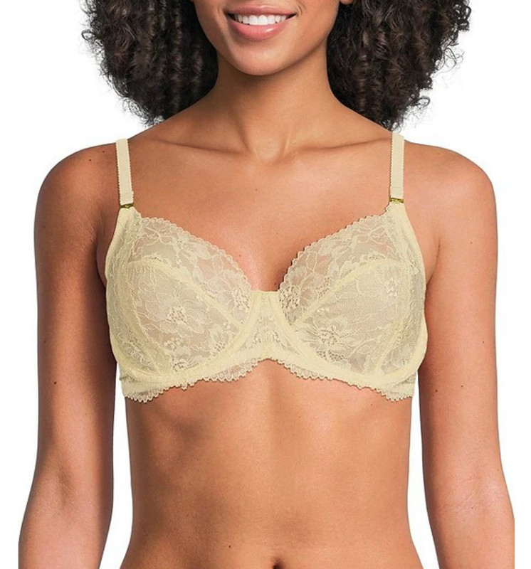 Lauren Ralph Lauren Women’s Unlined Lace Full Coverage Bra Lemon Chiffon NWT