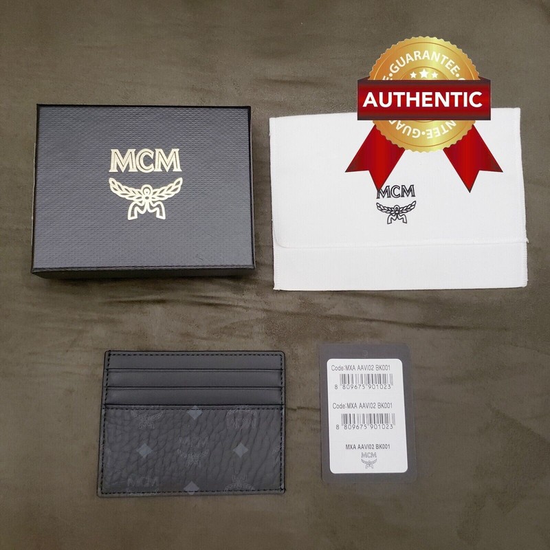 NEW Authentic MCM Card Case in Visetos Original / Black MCM