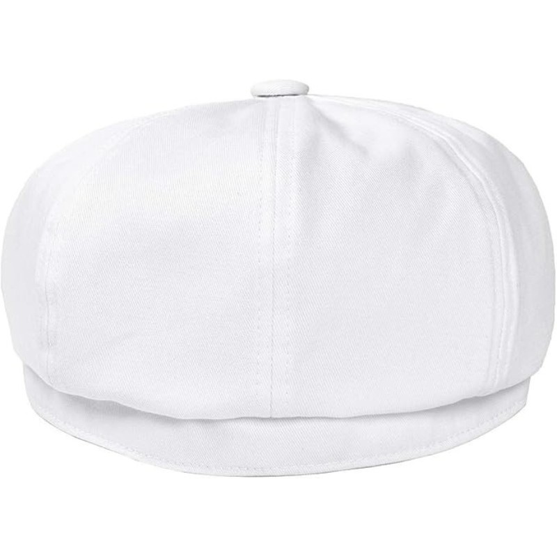 White Vintage Retro Newsboy Baker Boy Flat Ivy Gatsby Cabbie Driving Golf Hat gallery
