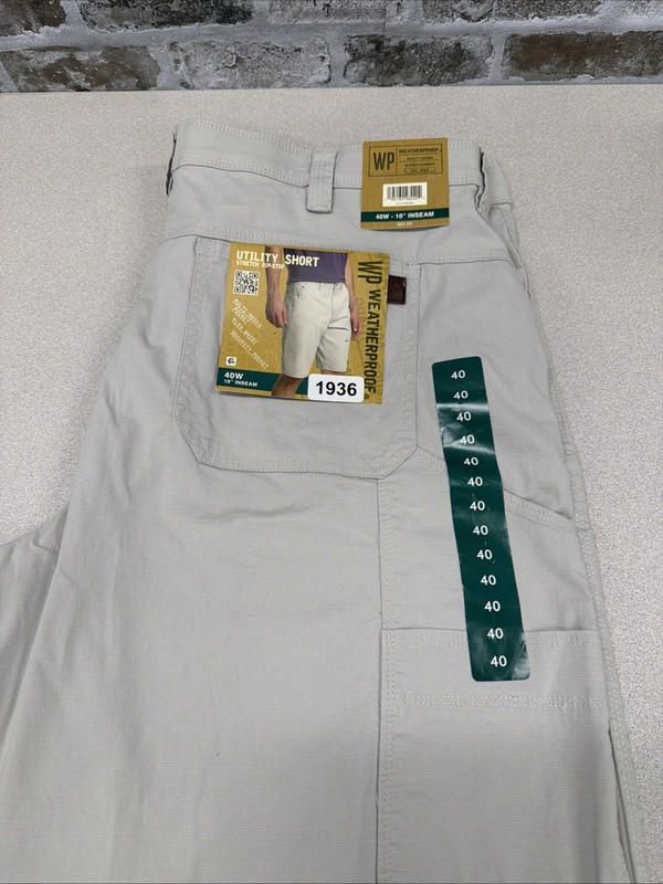 WP Weatherproof Men’s Ripstop Utility Short Size 40 Cream