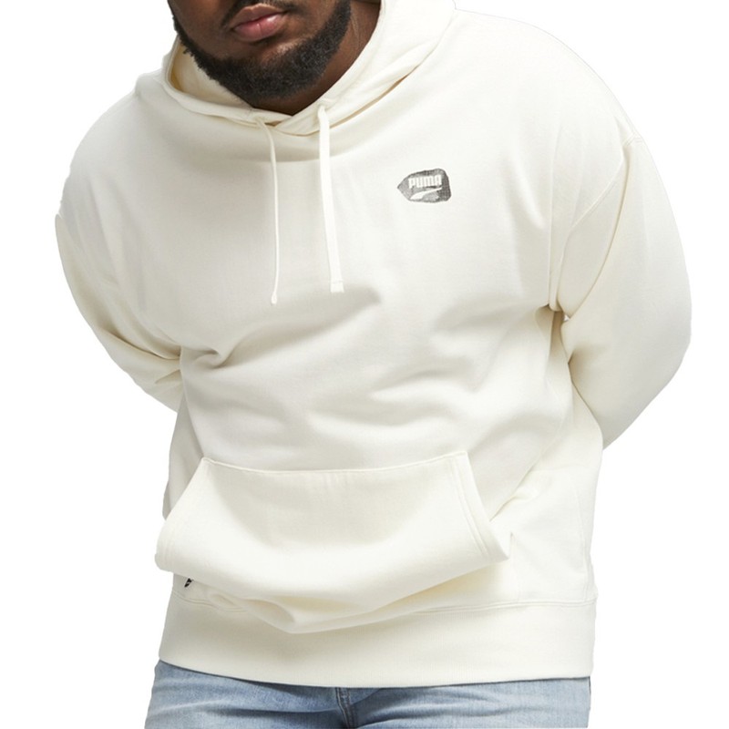 PUMA Downtown Graphic Pullover Hoodie Mens White Casual Outerwear 62127765 gallery