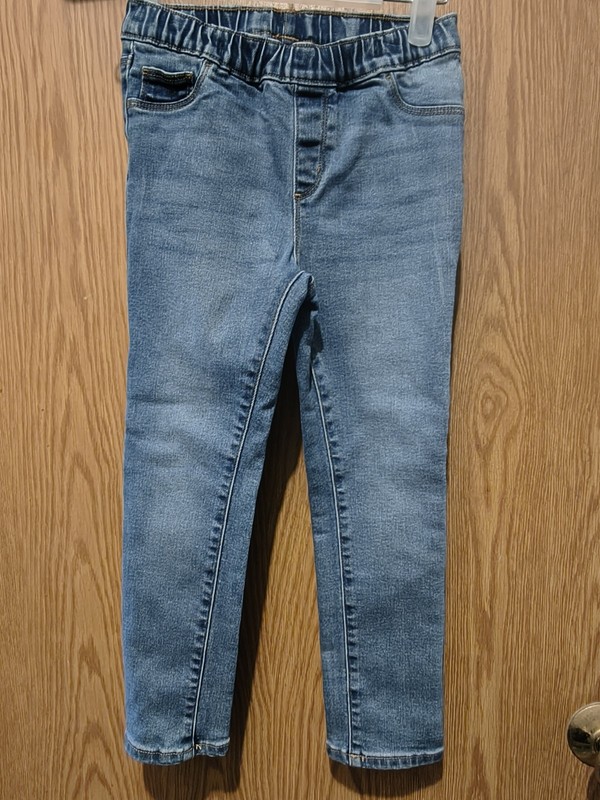 Okie Dokie Girls Skinny Jeans Size 6 Blue Light Wash Stretch Elastic Waist