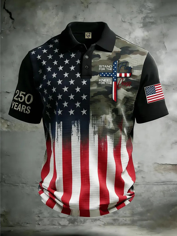 Stand for the flag kneel for the cross Patriotic Polo Shirt
