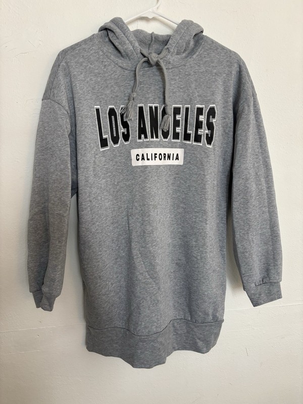 Jolie & Joy Unisex Gray Fleece Pullover Hoodie Long Sleeve Pockets L