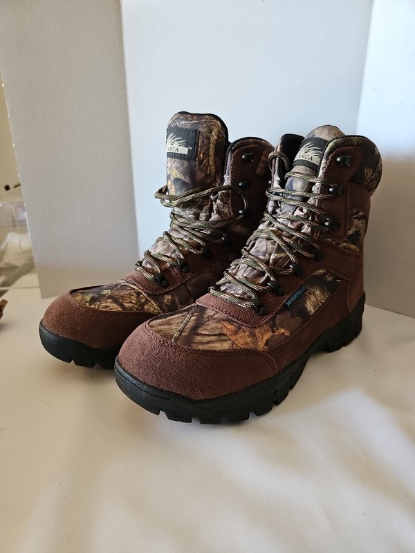 Itasca Men’s Leather Brown Camo Waterproof Boots Size 9.5 New