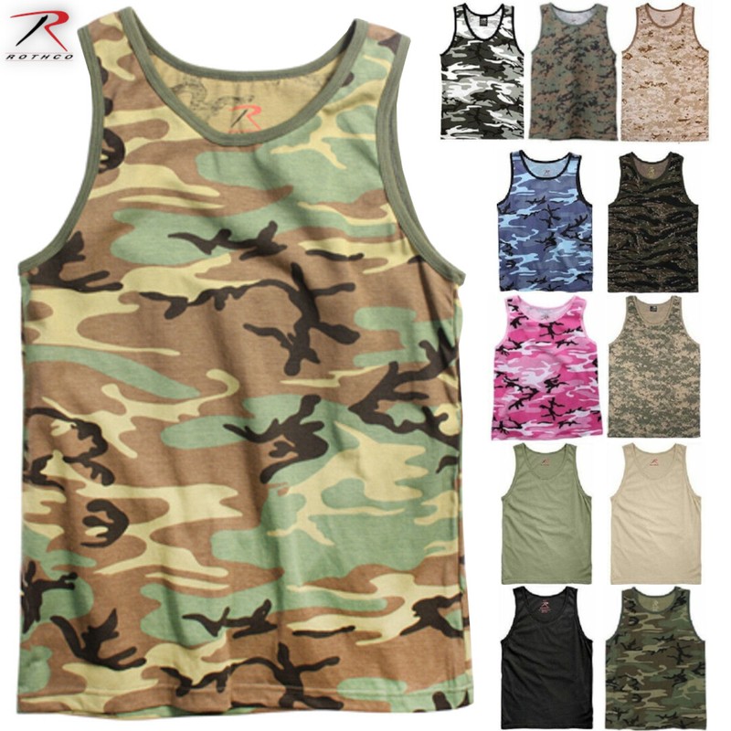 Rothco Camouflage Sleeveless Tank-Top Tactical Army Military T-Shirt (S-2XL)