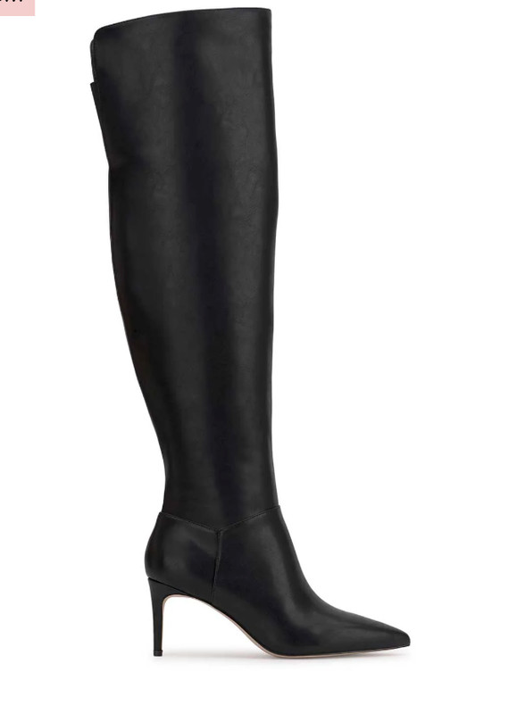 Jessica Simpson Verity Black Over-the-Knee Pointed Toe Mid Heel Stilleto Boot