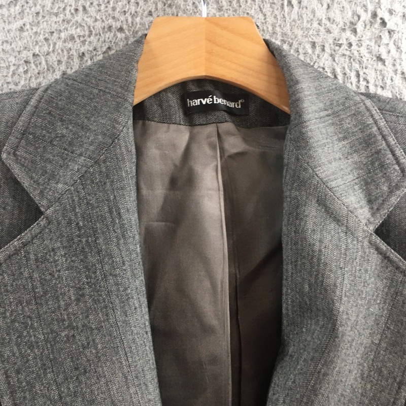 Harve Benard Blazer Jacket Mens 10 Gray Long Sleeve Casual Front Pocket Button gallery