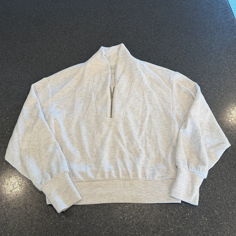 Varley Sweatshirt Womens Small S Gray DoubleSoft 1/4 Zip Davidson Sweatshirt