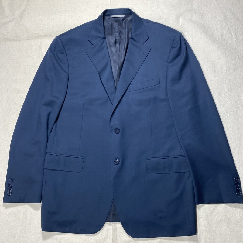 Canali Blazer Suit Jacket Italy Navy Blue 100% Wool 37 54 7 Regular