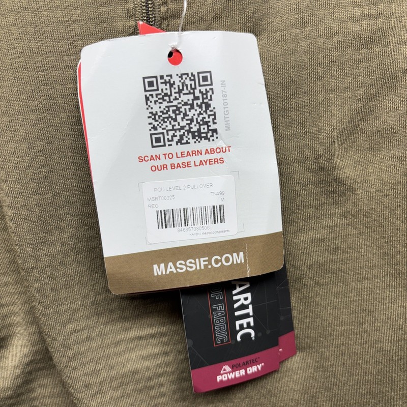 Massif PCU Level 2 Base Layer SET 1/4 Zip Waffle Pattern Coyote Men’s MEDIUM NEW gallery