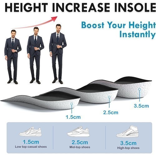 Shoe Insoles Inserts Pad Invisible Height Increase Heel Lift Taller Men Women gallery