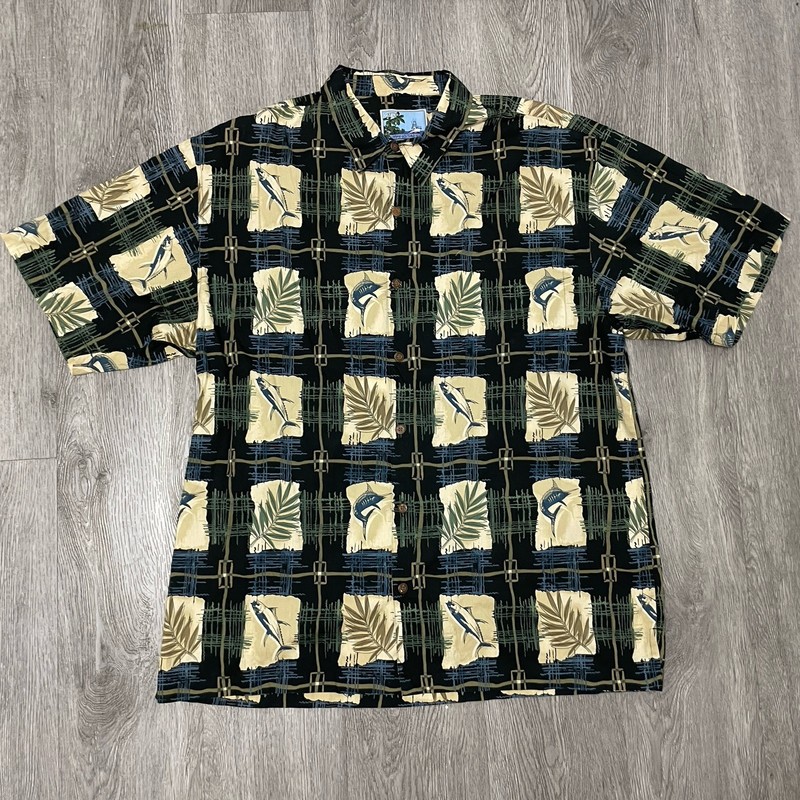 Aftco Shirt Men’s Size 2X-Large Black Bluewater Swordfish Marlin Fishing Hawaii