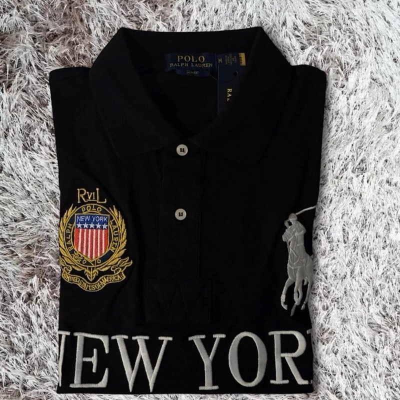 Black Ralph Lauren polo with New York lettering with Big pony chief keef gallery