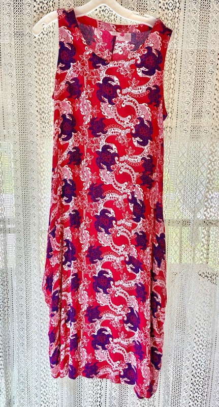 KAKTUS Sz Small Wearable Art to Wear Tropical Beach Turtles Ocean Hawaii Dress