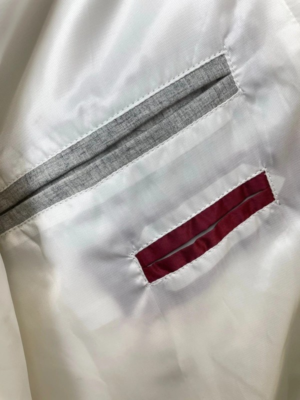 BRUNELLO CUCINELLI White Full Zip Bomber Harrington Jacket Full Size gallery