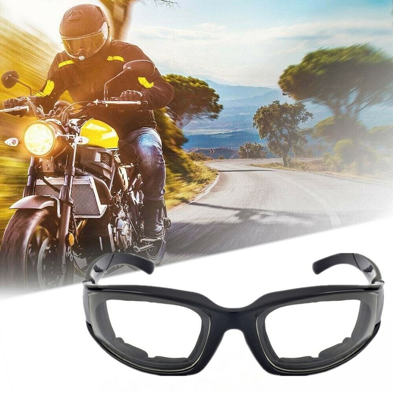NEW Chopper Riding Motorcycle Glasses Clear Smoke Yellow, Padded, Comfortable gallery