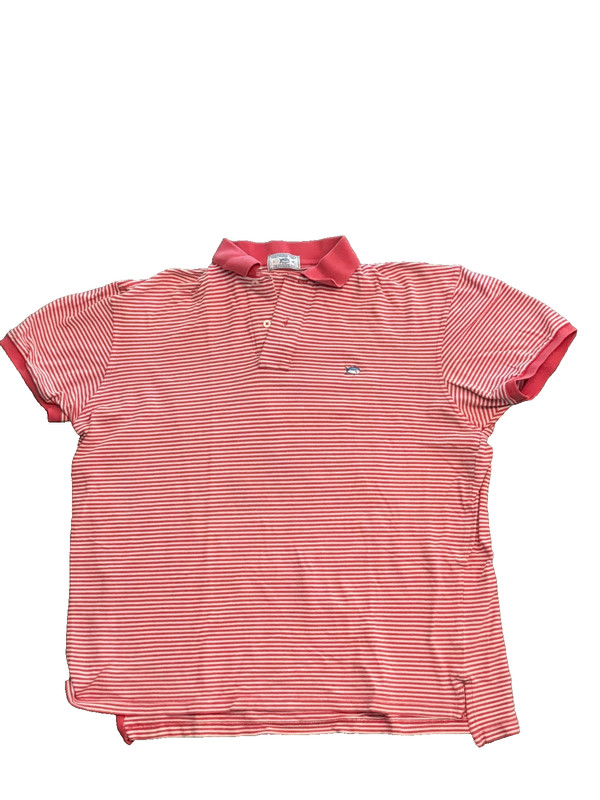 Southern Tide Red Striped The Skipjack Polo Men’s Size Large