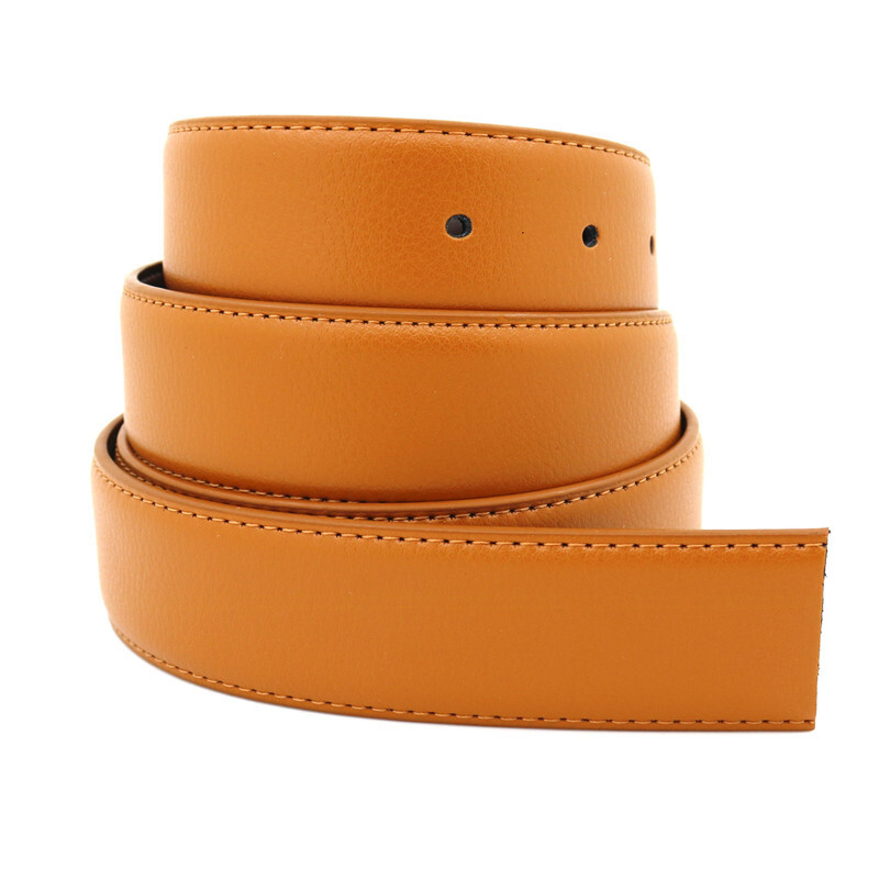 33mm Width Real Genuine Leather No Buckle Replacement Belt Men Strap Waistband gallery