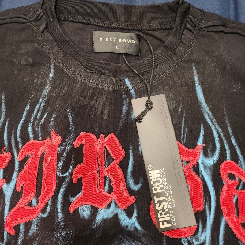🔥 First Row "Wake Up and Be Fierce" Skull Flame Tee 🔥 gallery