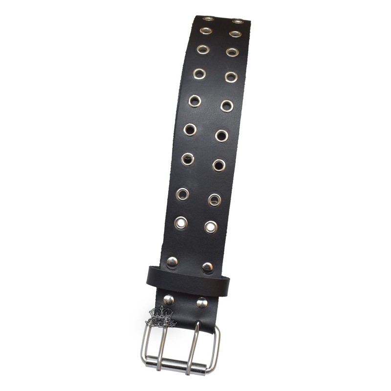 Men’s Black Leather Punk Rivet Studded Belt -Real Leather Fashion Belt gallery