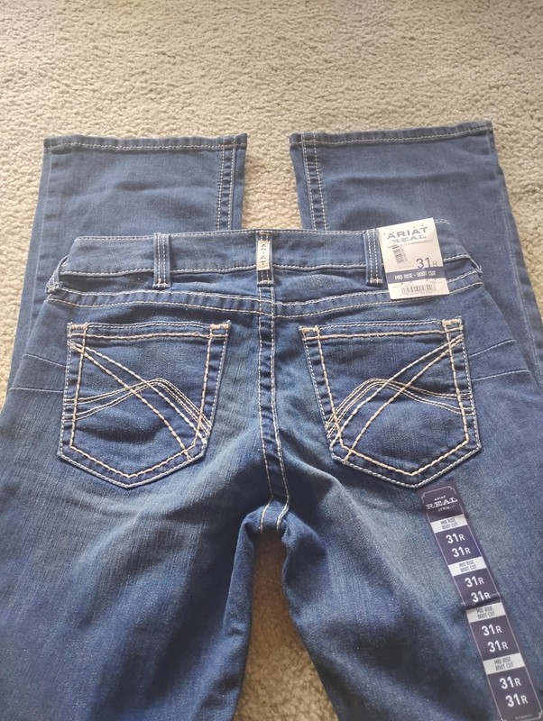 Women's Ariat Real Denim Mid Rise Pacific Boot Cut Jeans Size 31R New W Tags gallery