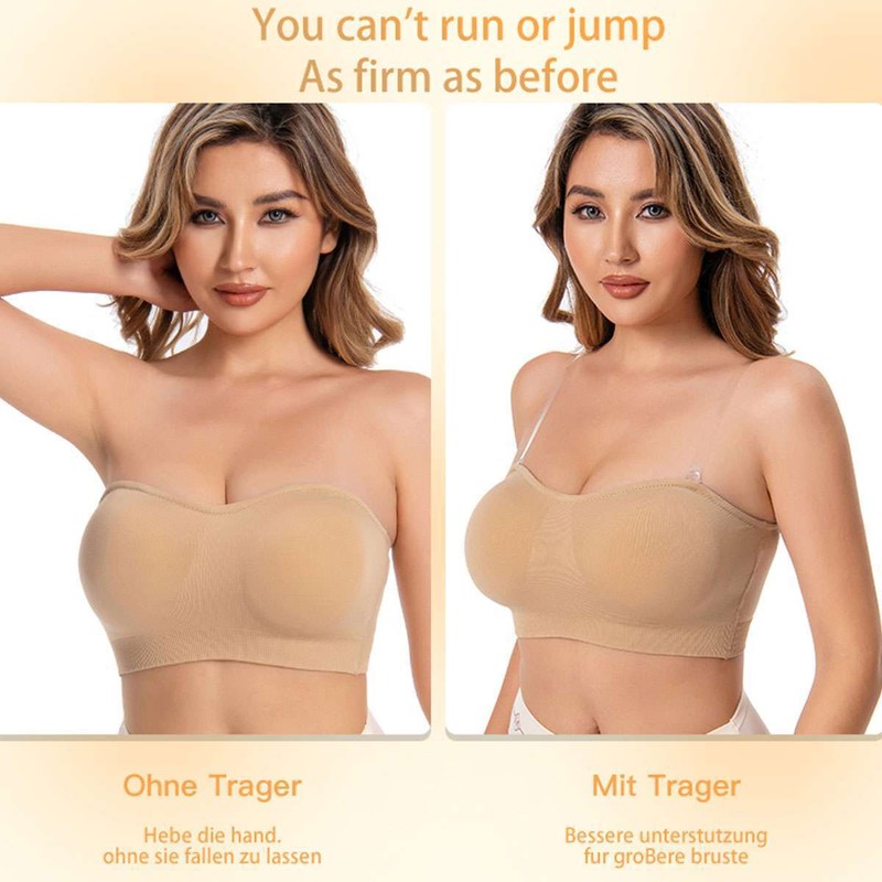 Women Padded Tube Top Bra Seamless Bandeau Strapless Bralette Stretch Intimates gallery