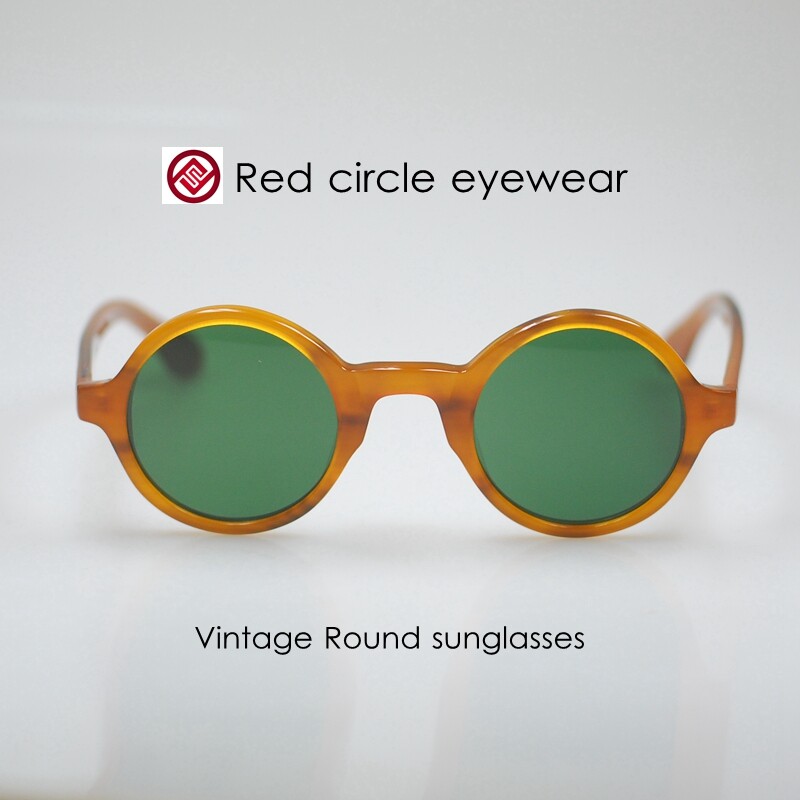 Round green sunglasses men's artists round gold acetate glasses green glass lens gallery