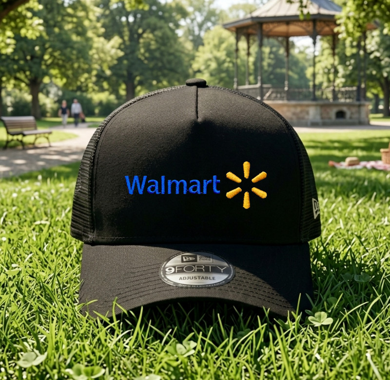 Walmart Embroidered Baseball Cap Trucker Hat Logo Mesh Back Snapback Cap