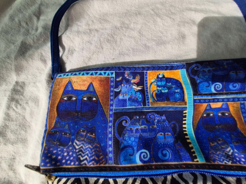Laurel Burch FLAP CLUTCH Indigo Cats Butterflies Accents Bag Handbag 2015 gallery