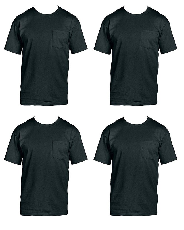 Fruit of the Loom Men’s 4-Pack Pocket Crew-Neck T-Shirt – Colors May Vary