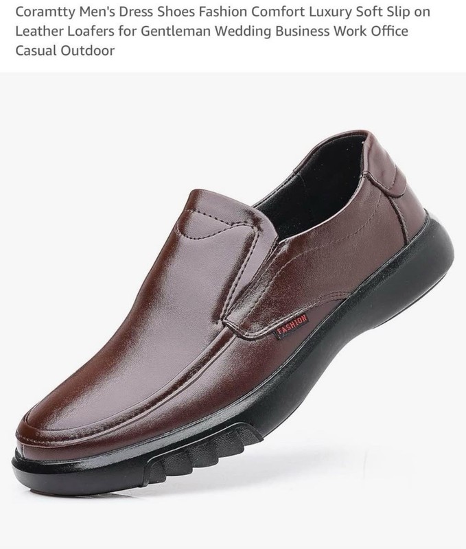 Coramtty Men’s Dress Shoes, Brown, Size CN42 (Men’s 8.5), New gallery