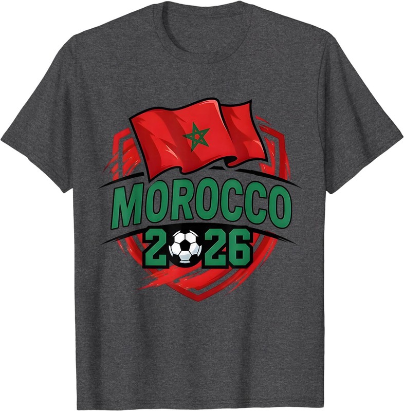 Morocco Flag Moroccan Football Soccer World 2026 T-Shirt T-Shirt gallery