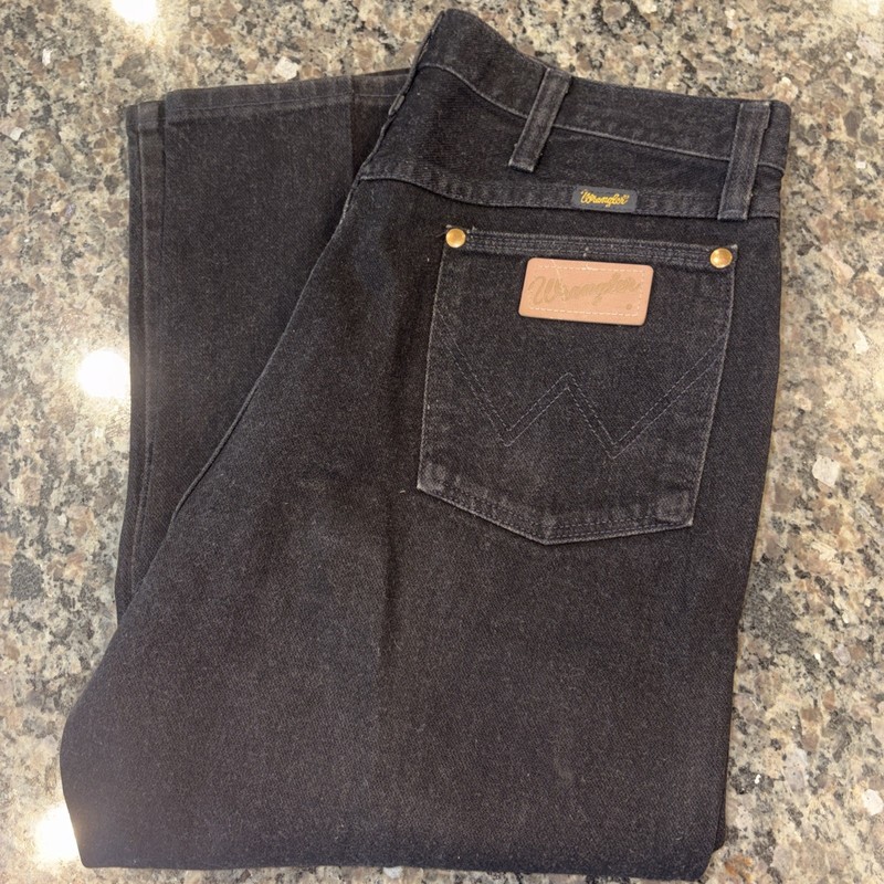Vtg 90s Wrangler 13MWZ Jeans Mens 34×34 Black Cowboy Cut Made in USA Western