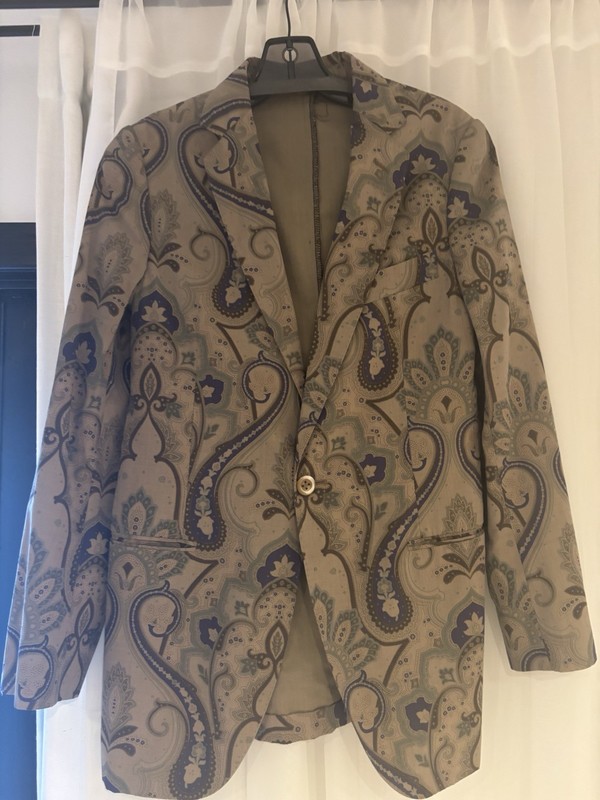 ETRO Milano Paisley Print Unstructured Cotton Blazer Made in Italy EU 48