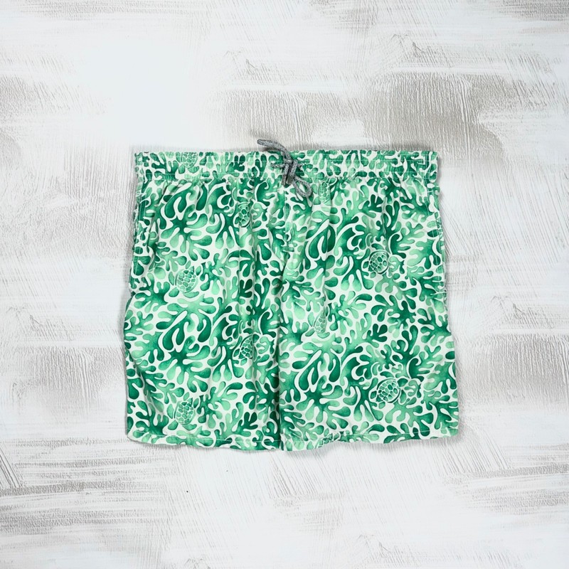 Vilebrequin Men’s Luxury Moorea Turtle Green Beach Swim Shorts Trunks Size XXXL
