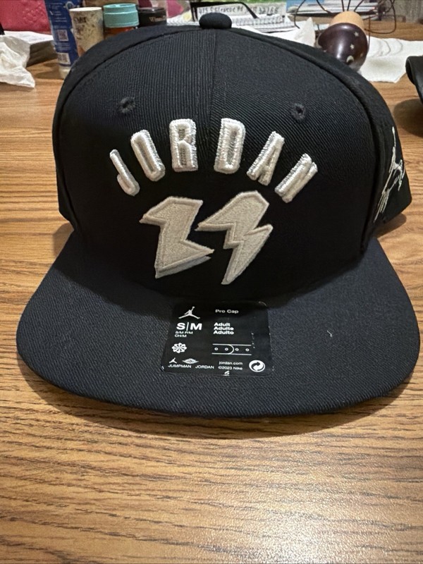 Air Jordan 23 Hat Men M-L Black Embroidered Jumpman Snap Back Pro Cap New