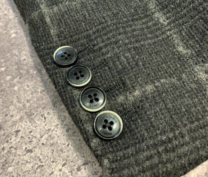 Hackett London Men’s Boucle Wool Check Grey Blazer Jacket Size 38R/48R (175/92A) gallery