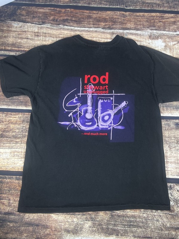 Vintage 1993 Rod Stewart Unplugged Tour T-Shirt XL Hanes Made USA Single Stitch gallery
