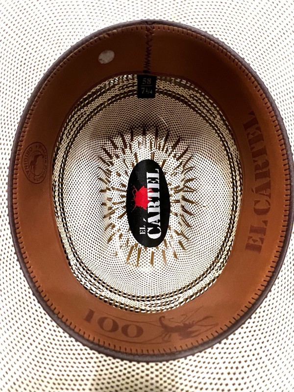 El Caretel 100X Vented Straw Cowboy Hat Size 7 1/4 58cm