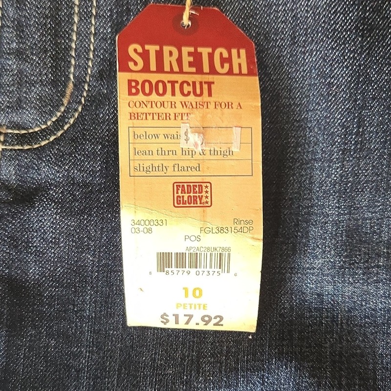 Faded Glory Rinse Wash Stretch Blue Denim 5-Pocket Women's Bootcut Jeans gallery