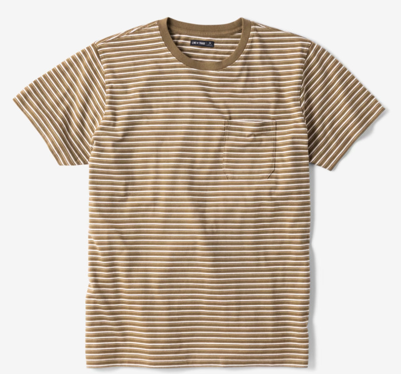 Line of Trade Striped Sturdy Tee Men’s Ringspun Cotton T-Shirt Soft