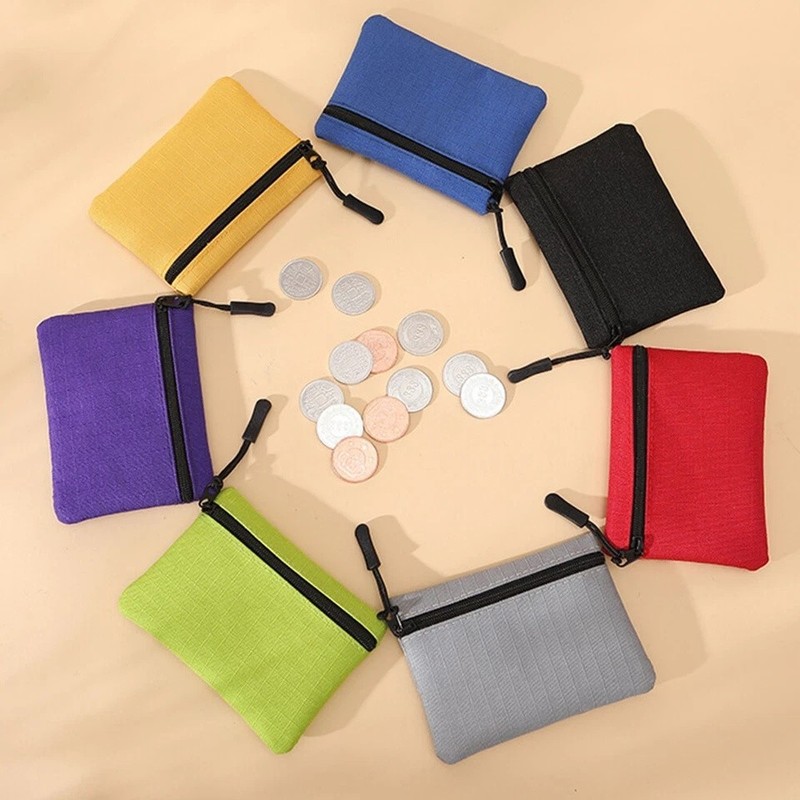 Canvas Mini Coin Purse Zipper Wallet Key Pouch Small Money Bag Unisex gallery