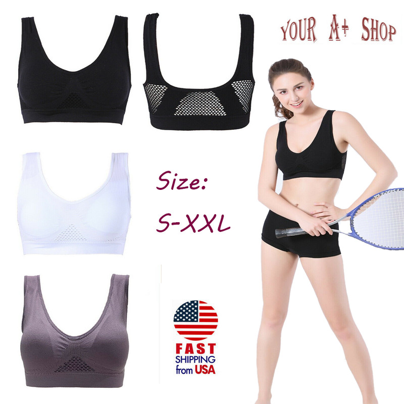 Women Sports Bra High Impact Seamless Padded Bra Workout Yoga Jump Exercise New