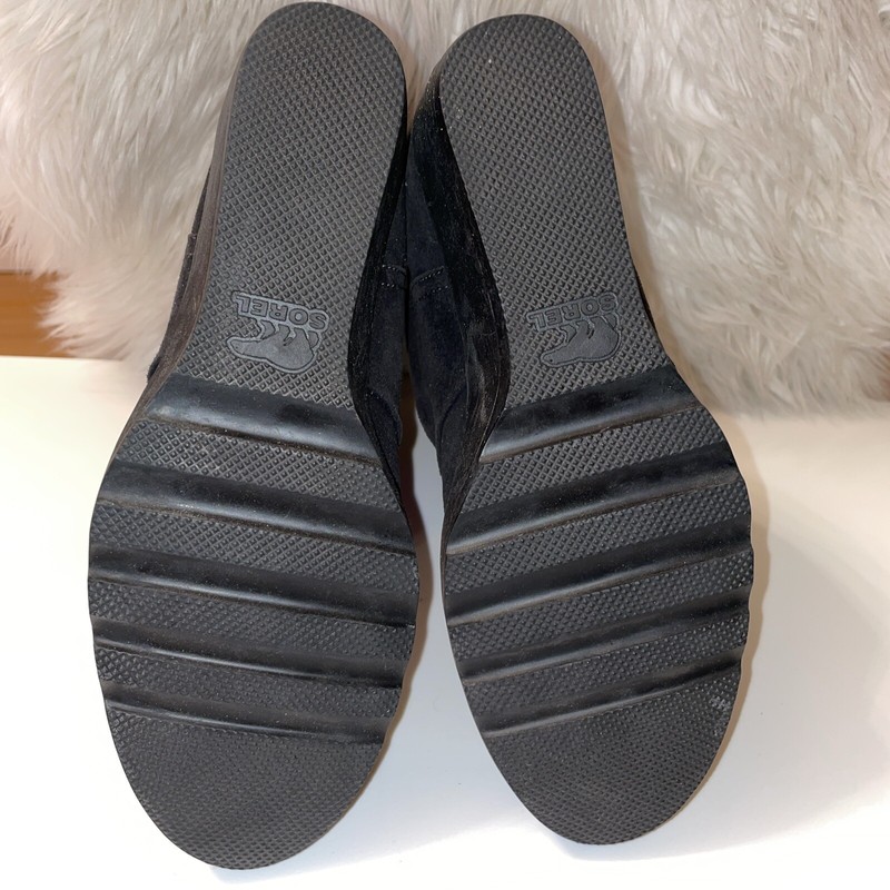 SOREL Wedge Black Suede Boots Waterproof Women Size US 8 UK 6 EUR 39 gallery