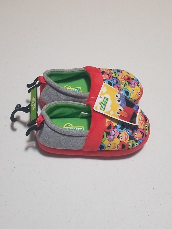 123 Sesame Street Toddler Slippers Sz 9-10 Multiple Characters Brand New W/ Tag gallery