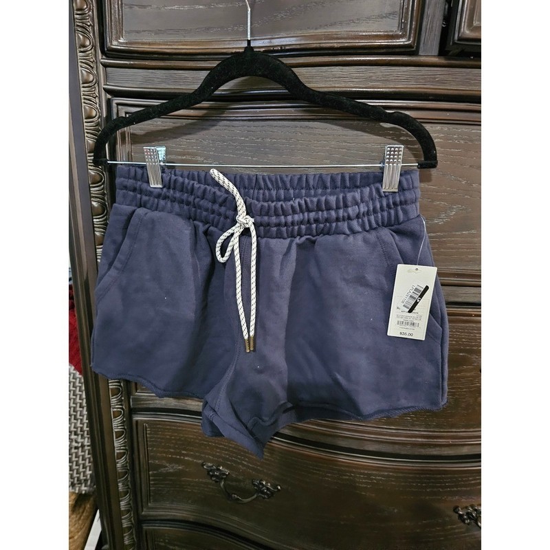 Parke Target Navy Blue French Terry Shorts Smocked Waist Side Pockets Small NWT